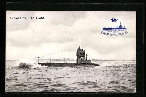 AK Submarine C Class on sea