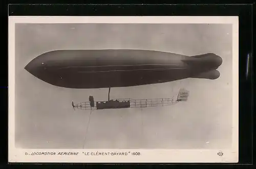 AK Locomotion Aerienne, Le Clément Bayard 1908, Zeppelin