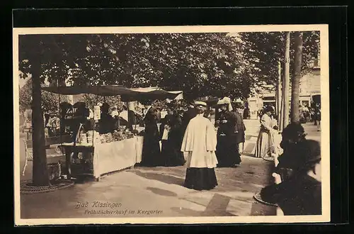 AK Bad Kissingen, Frühstücksverkauf im Kurgarten