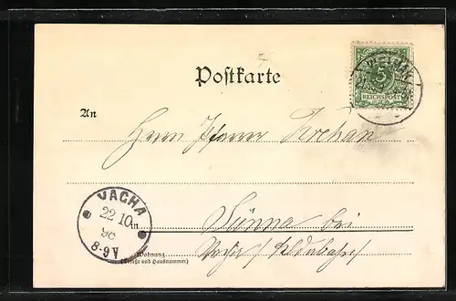 AK Weimar, Strassenpartie und Teilansicht aus der Vogelschau