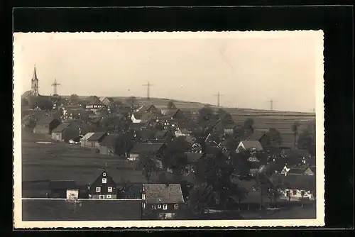 Foto-AK Tschirn /Ofr., Ortsansicht aus der Vogelschau