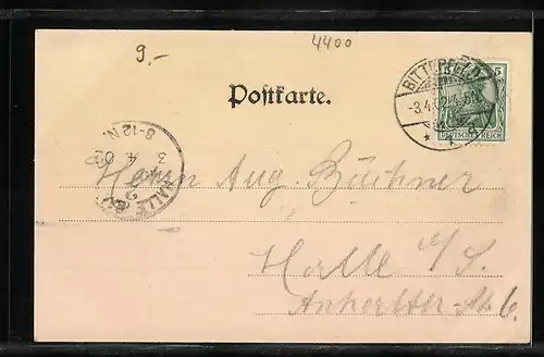 AK Bitterfeld, Springbrunnen mit Anlagen