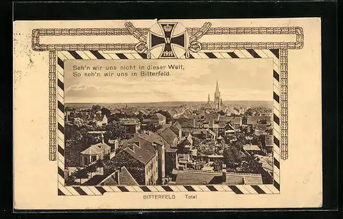 AK Bitterfeld, Totalansicht vom Flugzeug aus