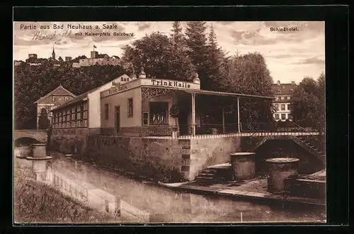 AK Bad Neuhaus a. Saale, Partie aus der Stadt mit Kaiserpfalz Salzburg