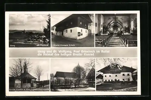 AK Weng, Pfarrkirche, Partien aus St. Wolfgang, Taufkirche