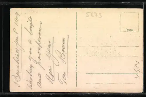 AK Burscheid, Hauptstrasse mit evangelischer Kirche