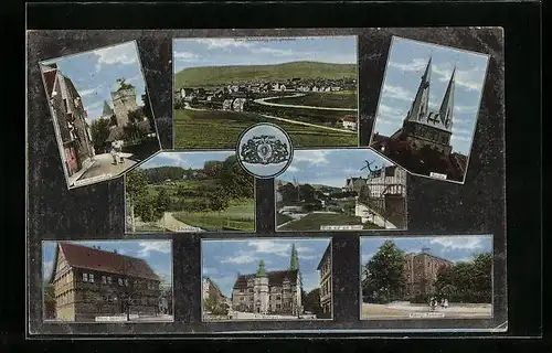 AK Alfeld, Königl. Seminar, Rathaus und Ständehausstrasse