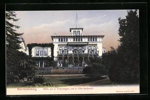 AK Bad-Godesberg, Blick aus d. Parkanlagen auf d. Villa Stollwerk