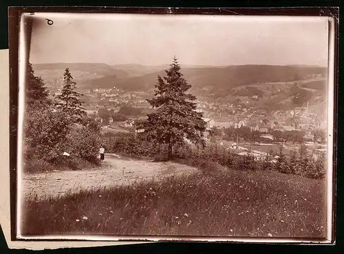 Fotografie Brück & Sohn Meissen, Ansicht Olbernhau / Erzg., Blick vom Berg nach der Stadt