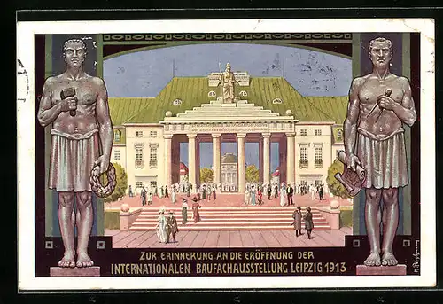 AK Leipzig, Intern. Baufachausstellung 1913, Eingang Reitzenhainer Strasse