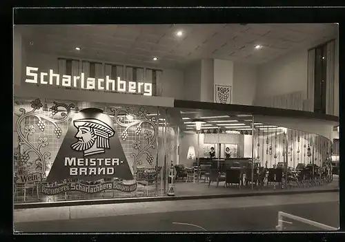 AK Berlin, 9. Bundesfachschau f. d. Hotel-u. Gaststättengewerbe 1958, Brennerei Scharlachberg