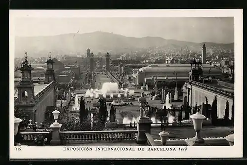 AK Barcelona, Exposicion Internacional 1929, Vista panoramica desde el Palacio Nacional