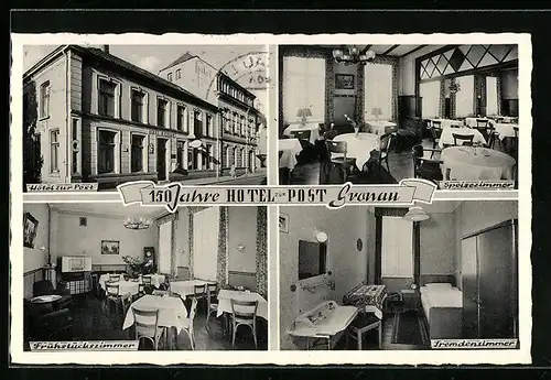 AK Gronau, Hotel zu Post, Speisezimmer, Fremdenzimmer