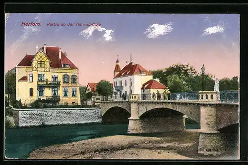 AK Herford, Partie an der Hansabrücke