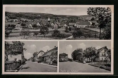 AK Wilferdingen, Haupstrasse, Partie am Bahnhof