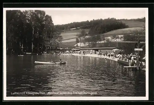 AK Königsee i. Thür., Waldsee, schönstes Freibad Thüringens