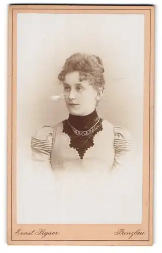 Fotografie Ernst Seyser, Prenzlau, Königstrasse 159, Junge Dame mit hochgestecktem Haar