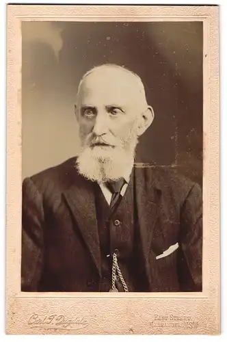 Fotografie Carl J. Dugdale, Narrandera-N. S. W., East Street, Älterer Herr im Anzug mit Vollbart
