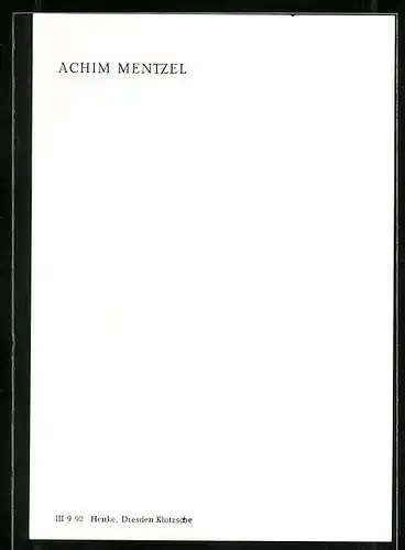 AK Musiker Achim Menzel im Anzug mit Autograph