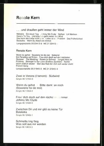 AK Musikerin Renate Kern in geblümter Jacke mit Autograph