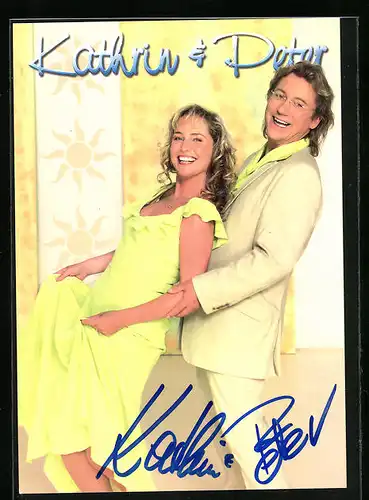 AK Musiker Kathrin & Peter lachend mit Autograph