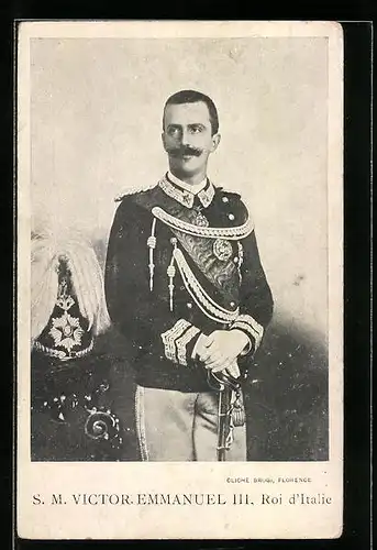 AK König Victor Emanuel III. von Italien in Uniform