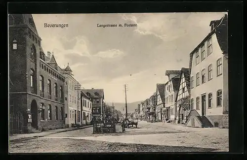 AK Beverungen, Langestrasse mit Postamt