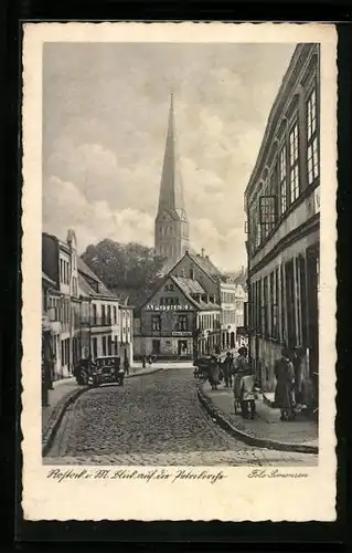 AK Rostock, Blick auf die Petrikirche