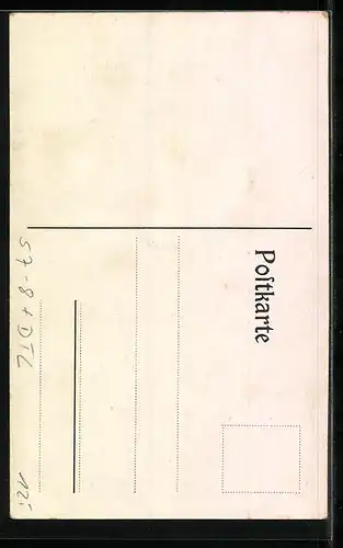 Künstler-AK Chemnitz, Kornblumen-Tag 1913, Mädchen steckt altem Mann eine Kornblume an