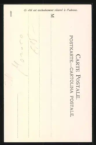 Künstler-AK Monte Carlo, Ortsansicht mit Segelbooten