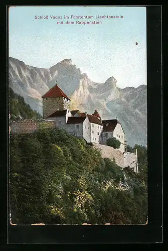 AK Vaduz, Schloss Vaduz mit Rappenstein