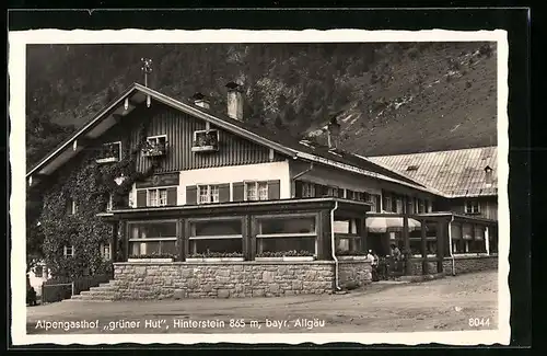 AK Hinterstein, Alpengasthof grüner Hut