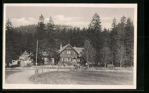 AK Nöschenrode, Gasthaus Forsthaus Scharfenstein am Fusse des Brocken