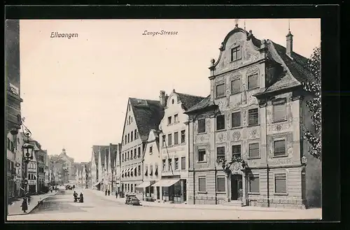 AK Ellwangen, Langestrasse mit Weinhandlung von C. Zeller