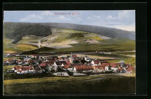 AK Ottbergen i. Westfalen, Totalansicht des Ortes