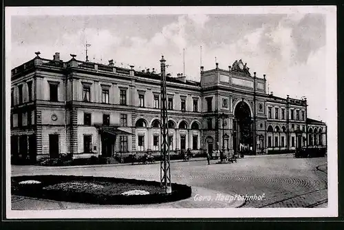 AK Gera, Hauptbahnhof mit Vorplatz