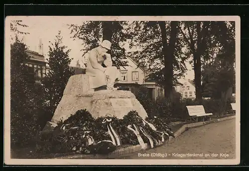 AK Brake /Oldenbg., Kriegerdenkmal an der Kaja