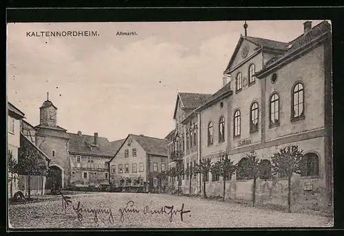 AK Kaltennordheim, Altmarkt mit Rathaus