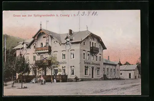 AK Coswig i. S., Restaurant Spitzgrundmühle