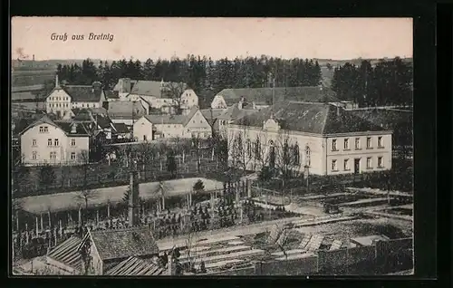 AK Bretnig, Teilansicht aus der Vogelschau