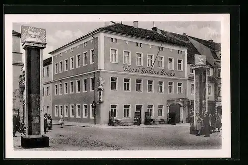 AK Bischofswerda i. Sa., Hotel Goldne Sonne