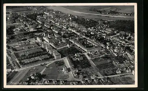 AK Riesa a. d. Elbe, Fliegeraufnahme