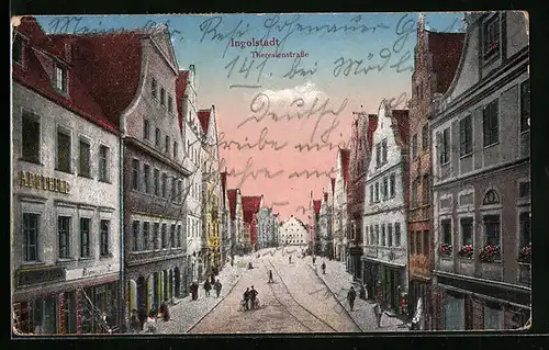 AK Ingolstadt, Theresienstrasse mit Apotheke