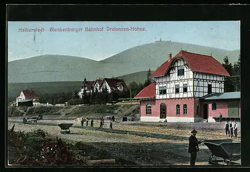 AK Dreiannen-Hohne, Halberstadt-Blankenburger Bahnhof