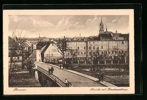 AK Rosswein, Brücke mit Dresdenerstrasse