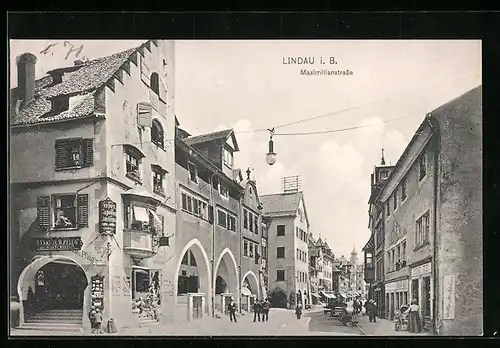 AK Lindau i. B., Maximilianstrasse, Schenke zum Pflug