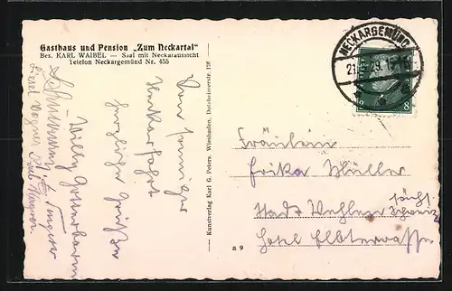 AK Rainbach a. N., Ortsansicht mit der Bergfeste Dilsberg