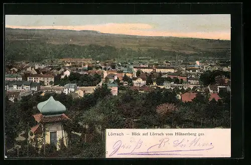 AK Lörrach, Ortsansicht vom Hühnerberg