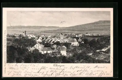 AK Thengen, Ortsansicht mit Bergen