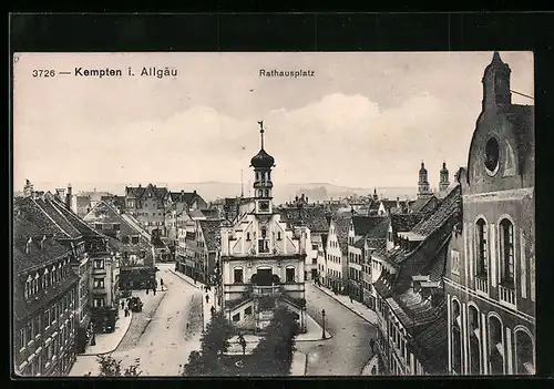 AK Kempten i. Allgäu, Blick auf Rathausplatz